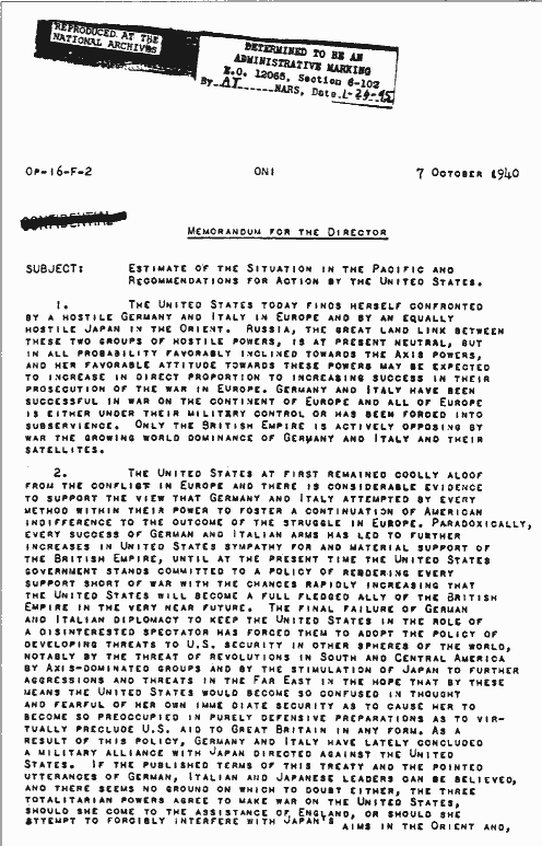 The McCollum memo was written in October 1940 to advise the U.S. on how to deal with Japan. Which of these steps did it NOT recommend?