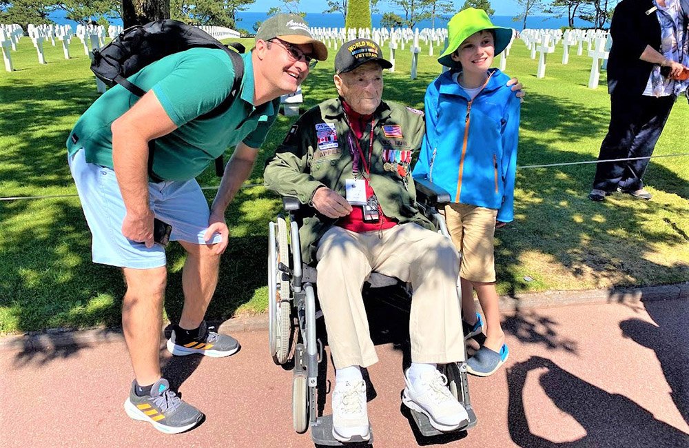 Veteran at the Normandy American Cemetery Veteran at the Normandy American Cemetery
