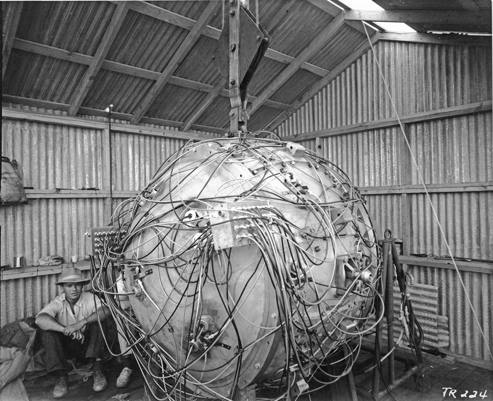 What was the common nickname of the first-ever atomic bomb, the one used in the Trinity test?