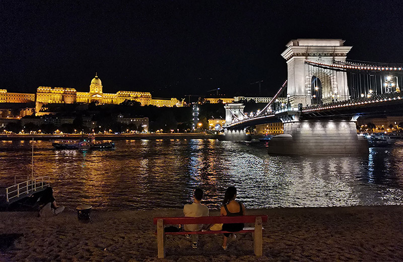 The Royal Palace and the Chain Bridge in Budapest