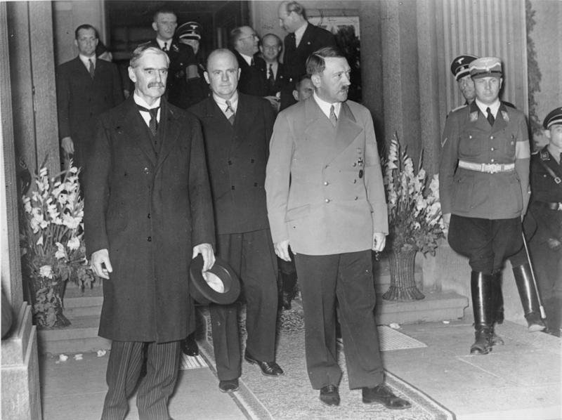 Which of these statements about British Prime Minister Neville Chamberlain (left in photo), Winston Churchill’s predecessor, is true?