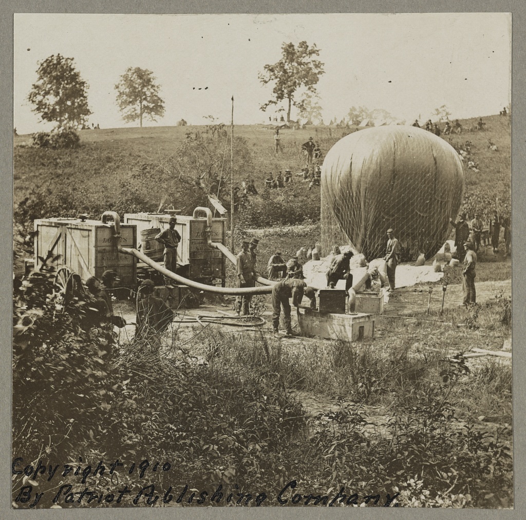 What was the most common way of inflating Union observation balloons in the field during the Civil War?