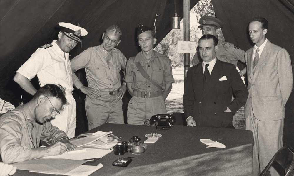 Italy, one of the Axis countries, signed the Armistice of Cassibile on September 3, 1943, ending the fight against the Allies. When did Italy declare war on Germany on the Allied side?