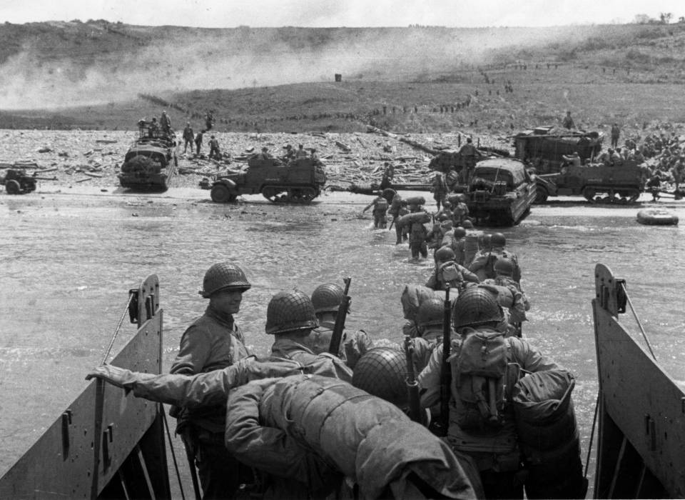 Roughly how many Allied soldiers landed on the beaches (or inland from the air) on D-Day? (Not counting naval personnel who didn't go ashore.)